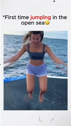 First time jumping in the open sea #Milliebobbybrown