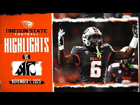 Oregon State Football Highlights Vs. Washington State (Nov. 1, 2025)