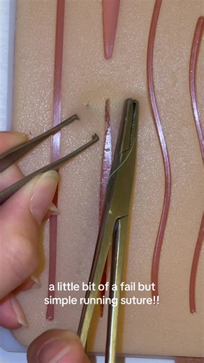simple running suture!!! #suturepad #suturepractice #suture #suturekit #surgery
