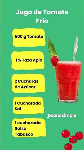 ¡JUGO de TOMATE Frío que te va a Encantar! 🍅
