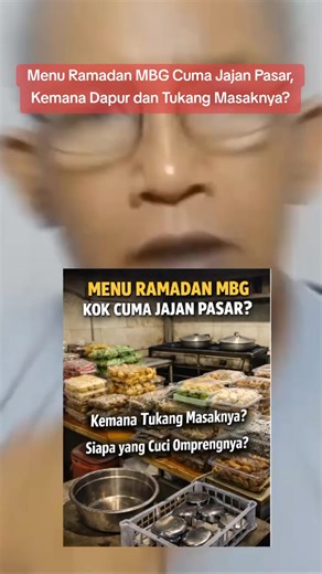 Indonesia - Menu Ramadan dalam Program Makan Bergizi Gratis justru banyak disajikan dalam bentuk camilan atau jajan pasar. Lalu ke mana tukang masaknya, dan siapa yang mencuci omprengnya? Apalagi dengan sistem rapelan tiga hari sekali, publik wajar bertanya: apakah biaya operasional terpangkas, dan apakah pihak Satuan Pelayanan Pemenuhan Gizi (SPPG) tetap menerima pembayaran penuh? Transparansinya di mana? #MBG #TransparansiPublik #KontrolPublik #MBGRapelan #RamadhanMBG