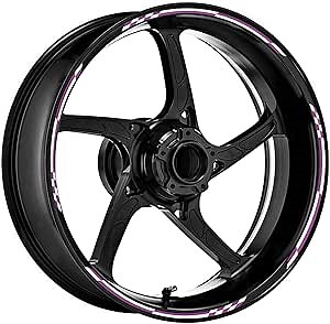 KETABAO 17 inch Wheel Rim Decals Stickers Stripes Tape Wrap DIY CHECK Compatible with CBR600RR CBR1000RR CB300R CB500X NC750X White Purple