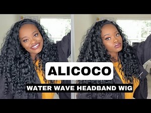 Alicoco Water Wave Headband Wig Review. #HeadbandWig #Alicoco #AmazonWig