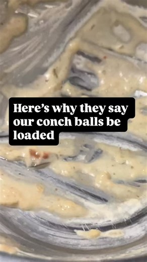 1.2K views · 14 reactions | Here’s why they say all conch balls be loaded with conch. It ain’t a rumor. It ain’t a trend. It’s just how we do it. When you bite in, you don’t gotta go searching. It’s right there. Every bite. That’s our goal. That’s the pot talking. #auntierosecafe #souse #chickensouse #porksouse #conchballs | Auntie Rose Cafe | Facebook
