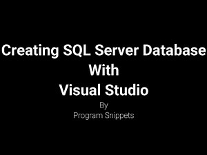 Creating SQL Server Database with Visual Studio in C#