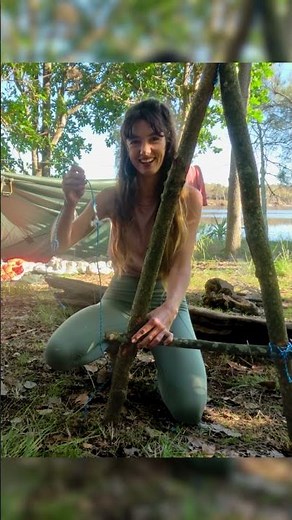 Easy DIY Camp Chair 🪑😊 #bushcraft #camping #outdoors #tutorial