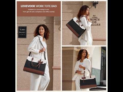 LOVEVOOK Laptop Tote Bag for Women Leather Work Bag