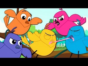 Five Little Birds | Nursery Rhymes | Kids Song | Video For Babies and Preschoolers