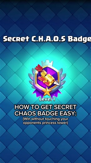HOW TO GET SECRET CLASH ROYALE BADGE IN 1 MINUTE 🤫 #clashroyale #clash #chaos #secret