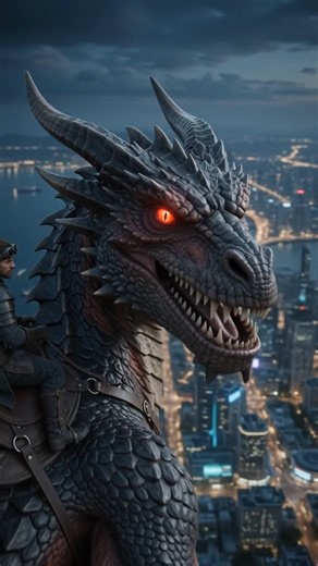 Angry Dragon Attacks a Futuristic City! 🐉🔥🏙️#Dragon #DragonRider #FireDragon #FutureCity #AIVideo