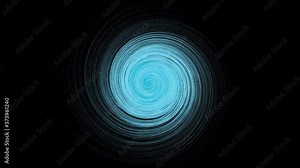 Blue and white aquatic line spiral moving background - computer motion graphic line circle technology background concept