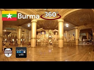 🌍 360° Buddhist Temple Ornamentation | Yangon, Burma 🇲🇲【GoPro VR Travel | 360 Video】