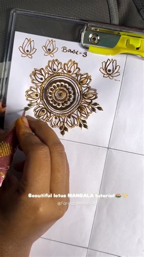Farina Sekh on Instagram: "Beautiful lotus mandala tutorial 🌿✨🪷 #Lotusmandalatutorial #mehndilovers❤️ #hennaobsession💓❤️ #instagramupdates #hennalovers😍😍 #viralreels"