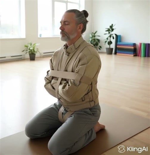 Crazy Yoga Master doing Straitjacket Therapy #straitjacket #asylum