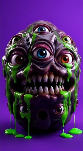 Alien Monster Rock 🪨👁️ Creepy Slime Creature #shorts