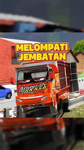 tantangan berhadiah melompati jembatan pakai truck horeg #truckoleng #estrucksimulatorid #fyp