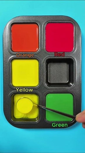 Create 3 colors from 3 colors: Red + Yellow + Green #asmr #colormixing #mix #colourmixing #mixing