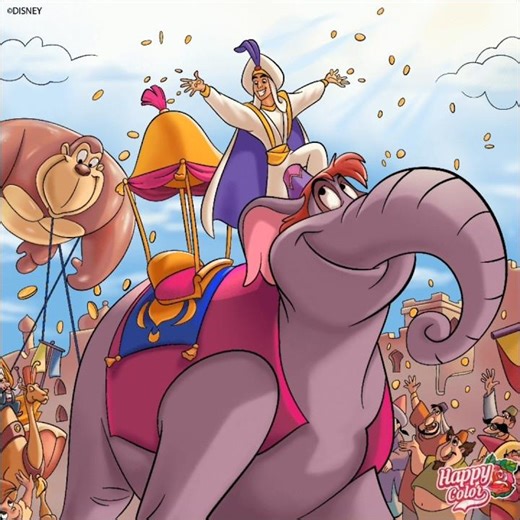 Happy Color Speedpaint: Aladdin (1992) Prince Ali scene #shorts