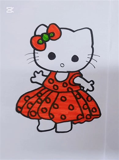 Hello Kitty in a Cute Frock: Adorable Art Tutorial