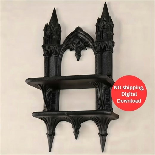 Gothic Cathedral Wall Shelf STL File, Gothic Home Decors 3D Printed Model, Vintage Wall Decor - Etsy