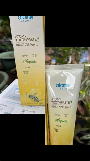 ប្រើថ្នាំដុសធ្មេញល្អហើយ ប្រើច្រាសដុសធ្មេញអាតូមីទៀត កាន់តែល្អ The best 👍🏻✨ 👪♨ថ្នាំដុសធ្មេញអាតូមី Atomy Toothpaste ♨ 🍀🐝- ប្រសិទ្ធភាពក្នុងការជួយអោយមានខ្យល់ដង្ហើម ស្រស់ថ្លា 🍀🐝-បំបាត់ក្លិនមាត់មិនល្អយ៉ាងមាន ប្រសិទ្ធភាព 🍀🐝- បំបាត់ការស្រៀវធ្មេញ 🍀🐝- ប្រសិទ្ធភាពសម្អាតកំណកបាត់តេរីនឹងកំណកកំបោរ ខាងលើនៃថ្គាម 🍀🐝- ប្រសិទ្ធភាពការពាររាក់ស៊ីធ្មេញ 🍀🐝- ប្រសិទ្ធភាពក្នុងការការពារកុំអោយធ្មេញប្រហោង ធាតុផ្សំសកម្ម៖ស៊ីលីកូនឌីអុកស៊ីត, សូដ្យូម monofluorophosphate, ហួយអូរីសូដ្យូម, សូដ្យូម pyrophosphate. សារធាតុ