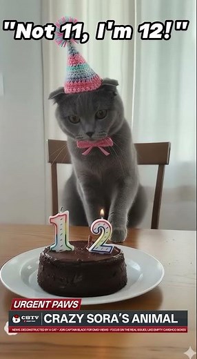 This Cat's Birthday Surprise Will Make You Laugh!#FunnyCats #Cat #Animals #funny #pet#birthday
