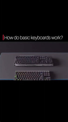 Glitchified on Instagram: "1. The Layout A keyboard is essentially a grid of switches. Each key sits on top of a small switch mechanism. When you press a key, the keyboard needs to detect which key you pressed. --- 2. Matrix Circuit Most keyboards use a matrix circuit under the keys: Rows and columns: Imagine a grid with rows and columns of wires. Each key is located at the intersection of a row and a column. Pressing a key connects the corresponding row and column electrically. This way, the ke