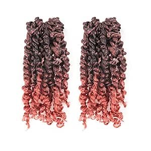 TOYOTRESS Tiana Passion Twist Hair - 6 inch 2 Pcs Pre-twisted Crochet Braids Ombre Orange, Synthetic Braiding Hair Extension (6 Inch, T350)