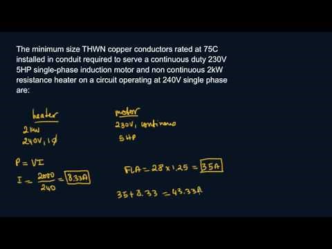 Determine Size Conductor per the NEC
