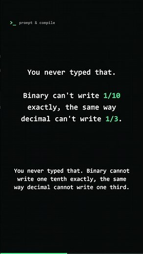 0.1 + 0.2 isn't 0.3