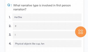 Q: What narrative type is involved in first person narration?1... | Filo