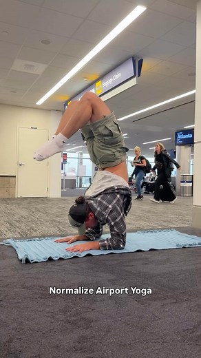 Jonah Kest on Instagram: "Had a few hours on my layover home from Montana. I was feeling super tight, so I rolled out my mat. To be honest, it felt more like a vulnerability exercise than a stretch session . At first the embarrassment came up… but then I just breathed through it "