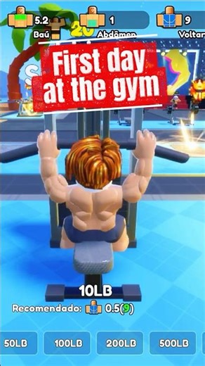 Fist day at the gym be like 💀💪 #shorts #viralshorts #roblox