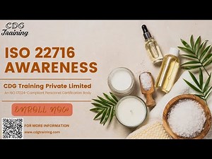 ISO 22716 Awareness Course | GMP Guidelines for Cosmetics Industry | CDG Training Private Limited |