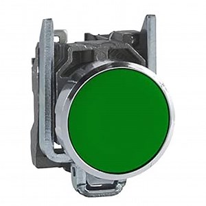 Ø22Mm Metal Button, Spring Return, Green, On Xb4Ba31, Schneider Electric