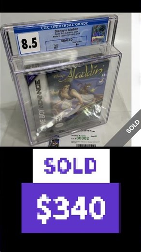 🎥 Title: 1-of-1 Disney Aladdin GBA SOLD! POP 1 CGC 🔥