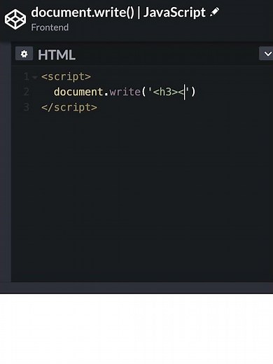 #6 document.write() | JavaScript | Frontend | Take it easy #shorts