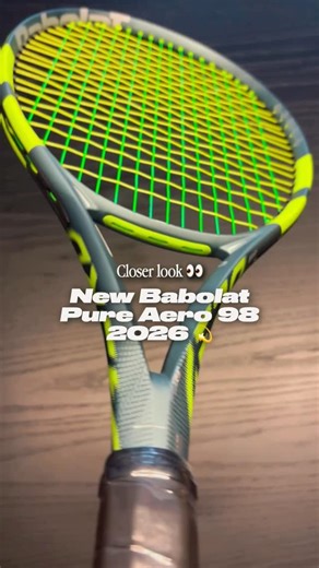 Tennis Rackets Europe 🌍 on Instagram: "PURE AERO 98 2026: Closer look! 🎾💫 Babolat says “maximum spin and feel”. This one actually looks built for it. What do we notice first? 👀 Beam shape, new mold, grommets, or the new response at contact? What we’re noticing right away: 1) more comfort at impact (better shock absorption) 2) a cleaner “pure feel” response 3) an even bigger spin window when we accelerate hard Tech that actually connects to the feel (not just marketing): FSI SPIN + WOOFER SYS
