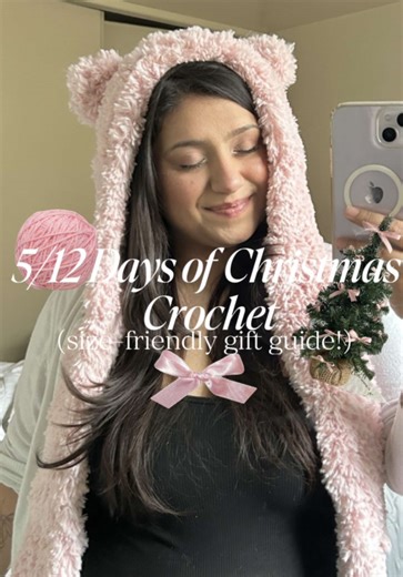 Day 5 of 12 Days of Christmas Crochet!🎀 GIFT GUIDE/SIZE FRIENDLY SERIES💡 DAY 5 Hoodie Scarf ! Pattern by Xallua on Etsy ✨ skill level: INTERMEDIATE #crochet #crochetfyp #crochetcurvy #crochetchristmasgifts