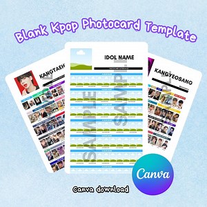 Blank Kpop Photocard Template for Canva - Etsy