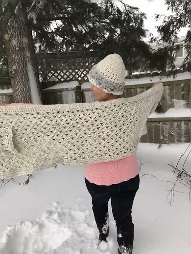 How to Crochet Pocket shawl with Fringe/ Flower of Life pocket shawl step by step