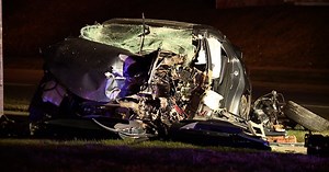 Driver extricated from vehicle after slamming into a Walgreens sign in Canton