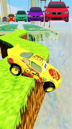 Big & Small Cars vs Minecraft Road - BeamNG.Drive