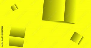 Abstract background of rotating cubes of yellow gradient color over yellow color background. Seamless looped animated motion graphics background. Stock Video