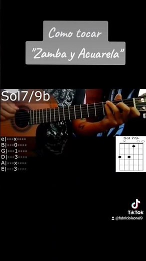 ZAMBA Y ACUARELA #tutorial #acordes #tablatura