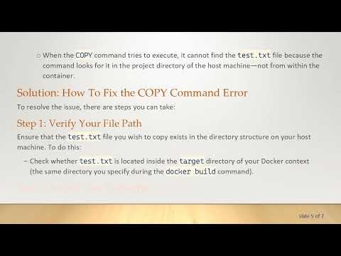 Resolving the Docker COPY command failed Error: A Step-by-Step Approach