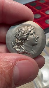 One of the most beautiful coins I’ve ever owned. And without question, one of my favorites of all time. Struck in Magnesia ad Maeandrum in the 2nd century BC, this silver tetradrachm carries the calm, divine presence of Artemis—elegant, timeless, and impossibly refined. Every detail reminds me why I fell in love with ancient coins in the first place: history, art, faith, and human ambition all preserved in silver. Coins like this aren’t just collected. They’re experienced. I’d love to see what y