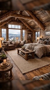 What a view😍❤️ #logcabin | Cozy Interior Log Cabin
