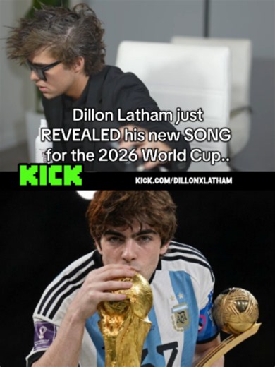 Dillon Latham just REVEALED his new SONG for the 2026 World Cup.. #dillonxlatham #kick #viral #fyp