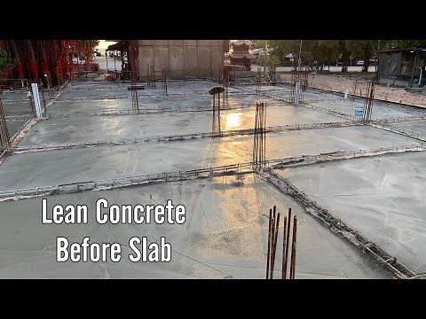 Construction Casting of Lean Concrete Foundation Lean Concrete PCC Pouring Work before Concrete Slab
